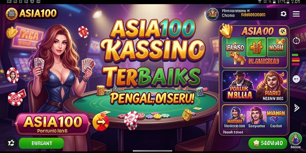 Tangkapan layar gameplay ASIA100 yang menunjukkan keseruan permainan kasino.