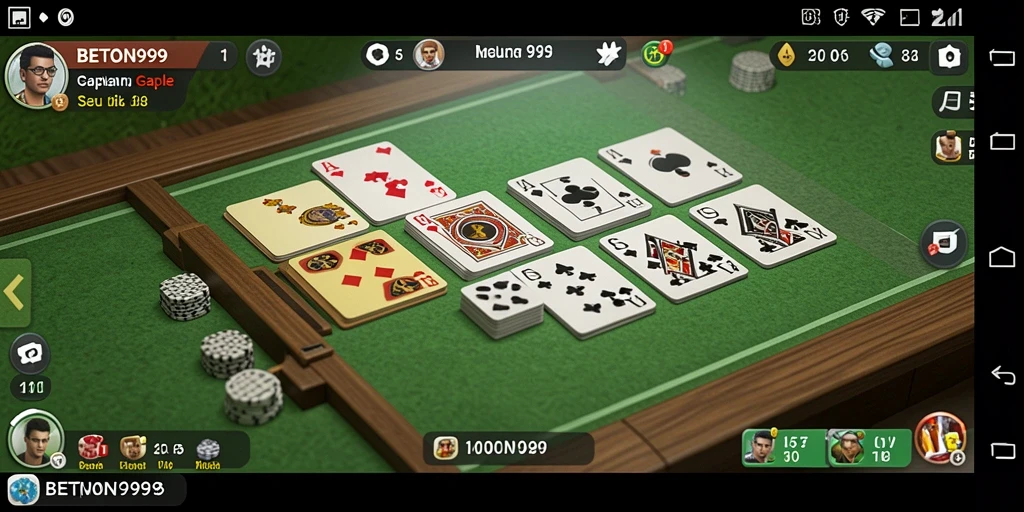 Screeshot gameplay BETON999 yang menampilkan keseruan bermain Gaple.