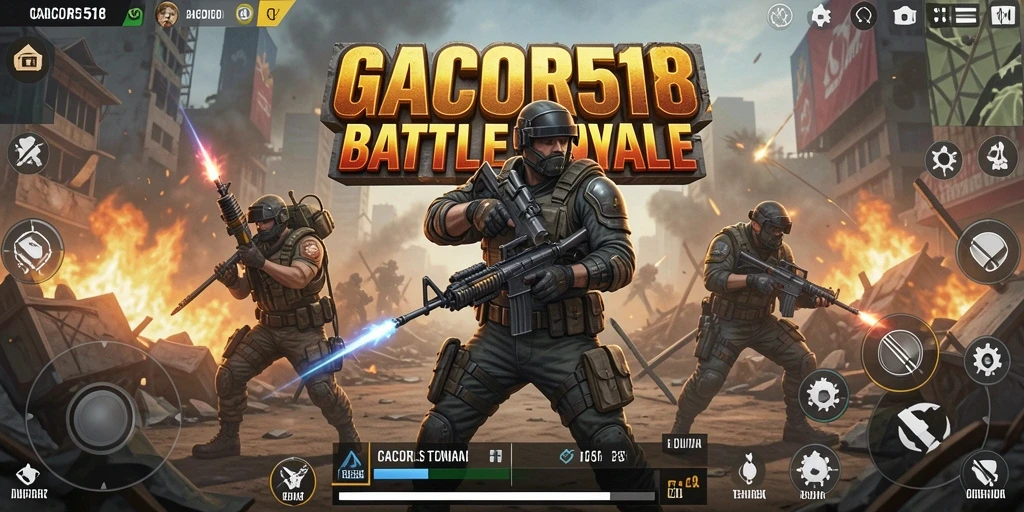 Tampilan gameplay GACOR518 yang mendebarkan dalam pertempuran Battle Royale.