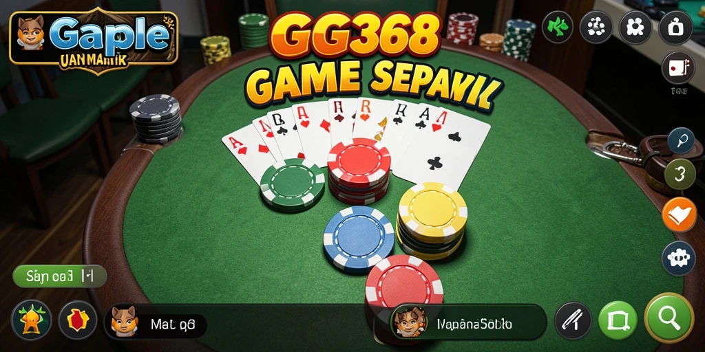 Screenshot gameplay GG368 menunjukkan aksi seru permainan Gaple.