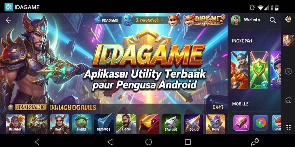 Tampilan antarmuka IDAGAME yang mudah digunakan dan menarik.