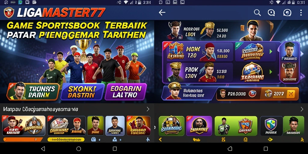 Tampilan permainan LIGAMASTER77 yang menarik dan interaktif.