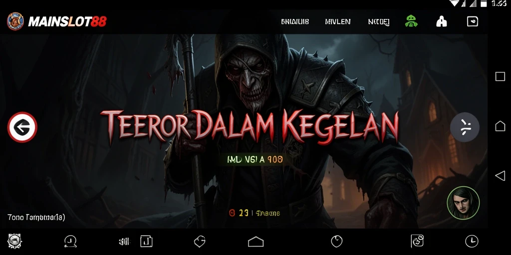 Tangkapan layar gameplay MAINSLOT88 dengan suasana horor yang mencekam.