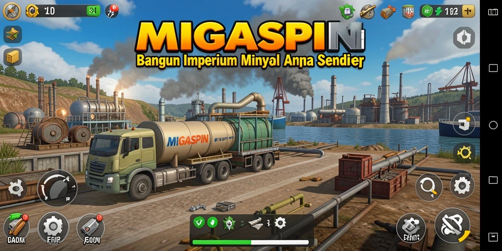 Tampilan gameplay MIGASPIN yang seru dan menantang.