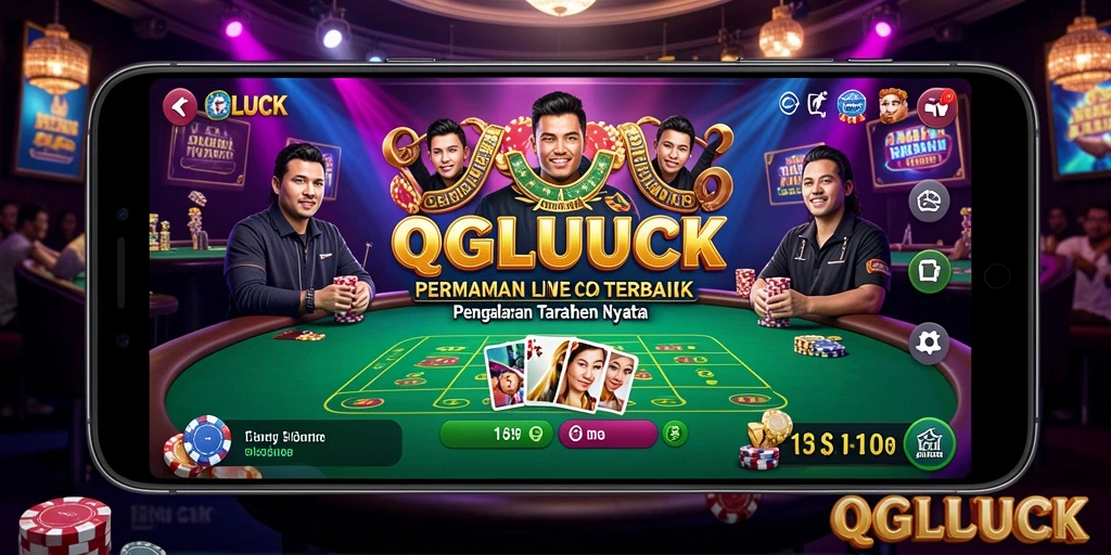 Tampilan gameplay Live Casino yang mendebarkan di QGLUCK.