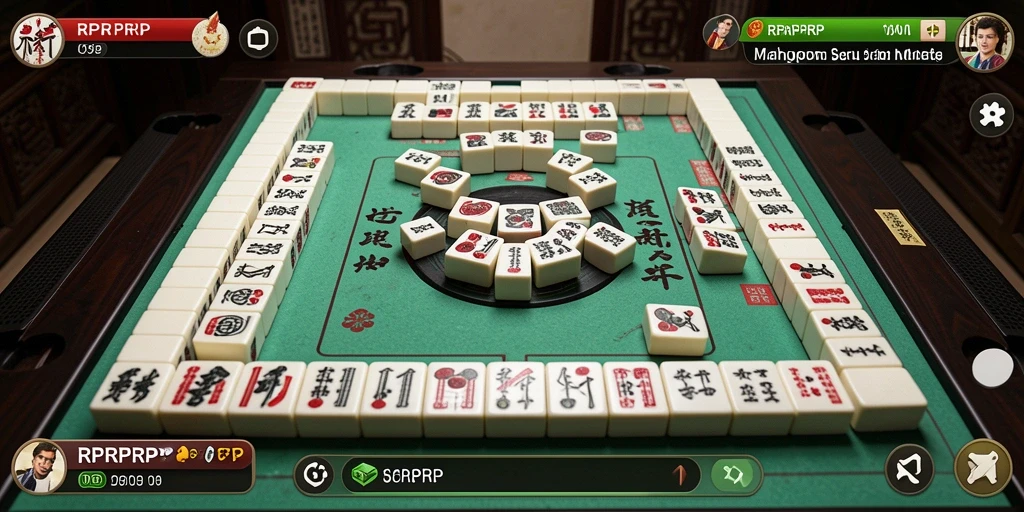Tampilan gameplay seru di RPRPRP dengan ubin Mahjong.
