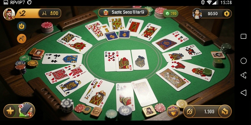Gameplay RPVIP7 yang seru dalam permainan Gaple.