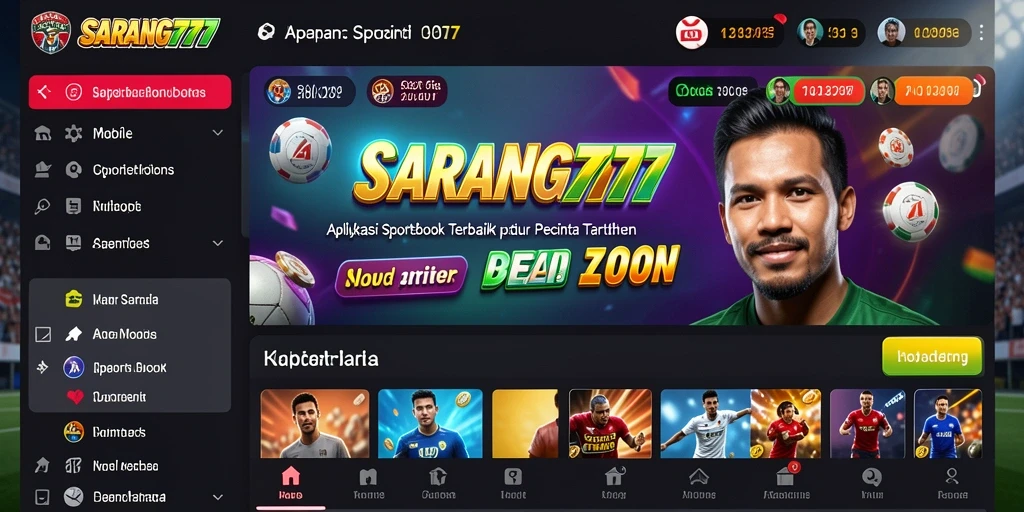 Tampilan menarik dari aplikasi SARANG777 saat bertaruh.
