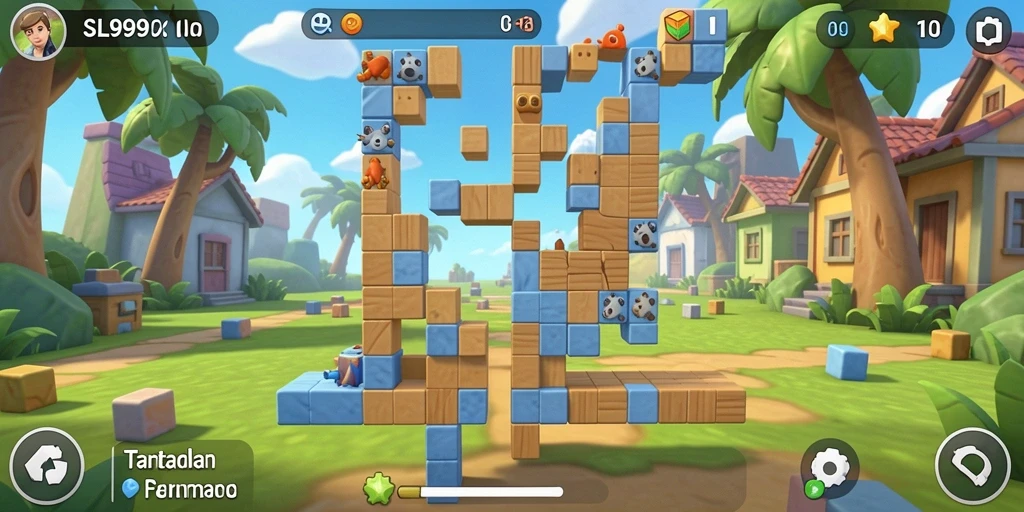 Tampilan screenshot gameplay SL999 yang menantang dan berwarna.