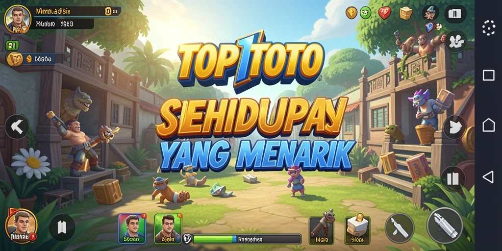 Tampilan gameplay menarik dalam TOP1TOTO yang menampilkan dunia virtual.