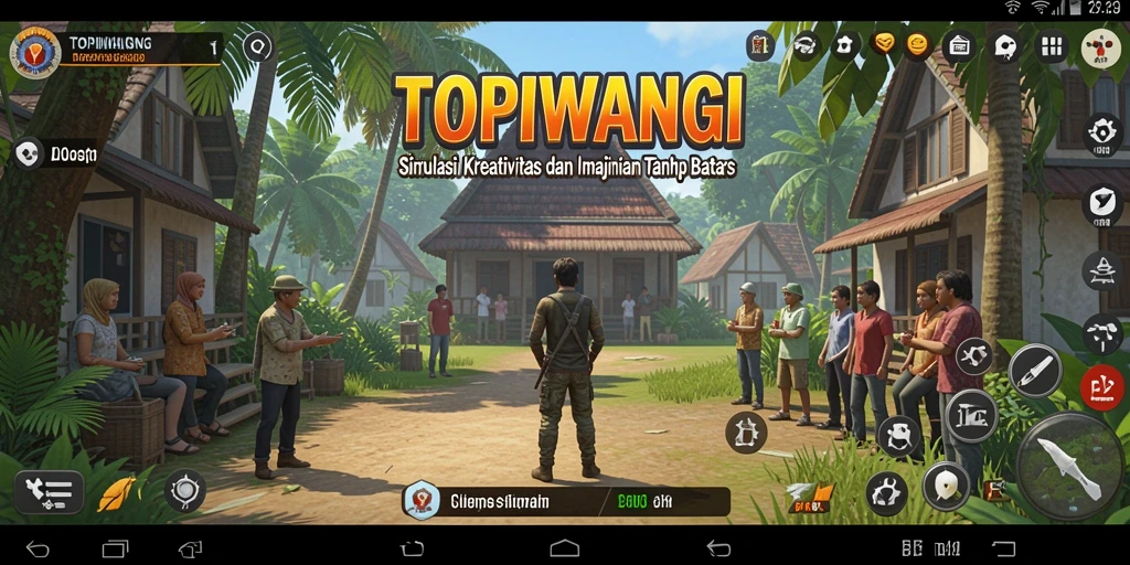 Tangkapan layar gameplay <strong>TOPIWANGI</strong> yang menampilkan interaksi kreatif pemain.